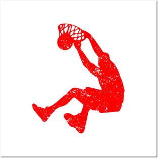 Basketball Dunk - Red Posters and Art